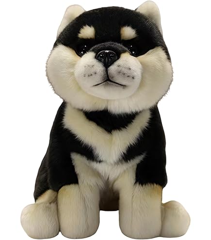 Amazon.co.jp: bralafia 柴犬 犬 ブラック リアル ぬいぐるみ ミニ